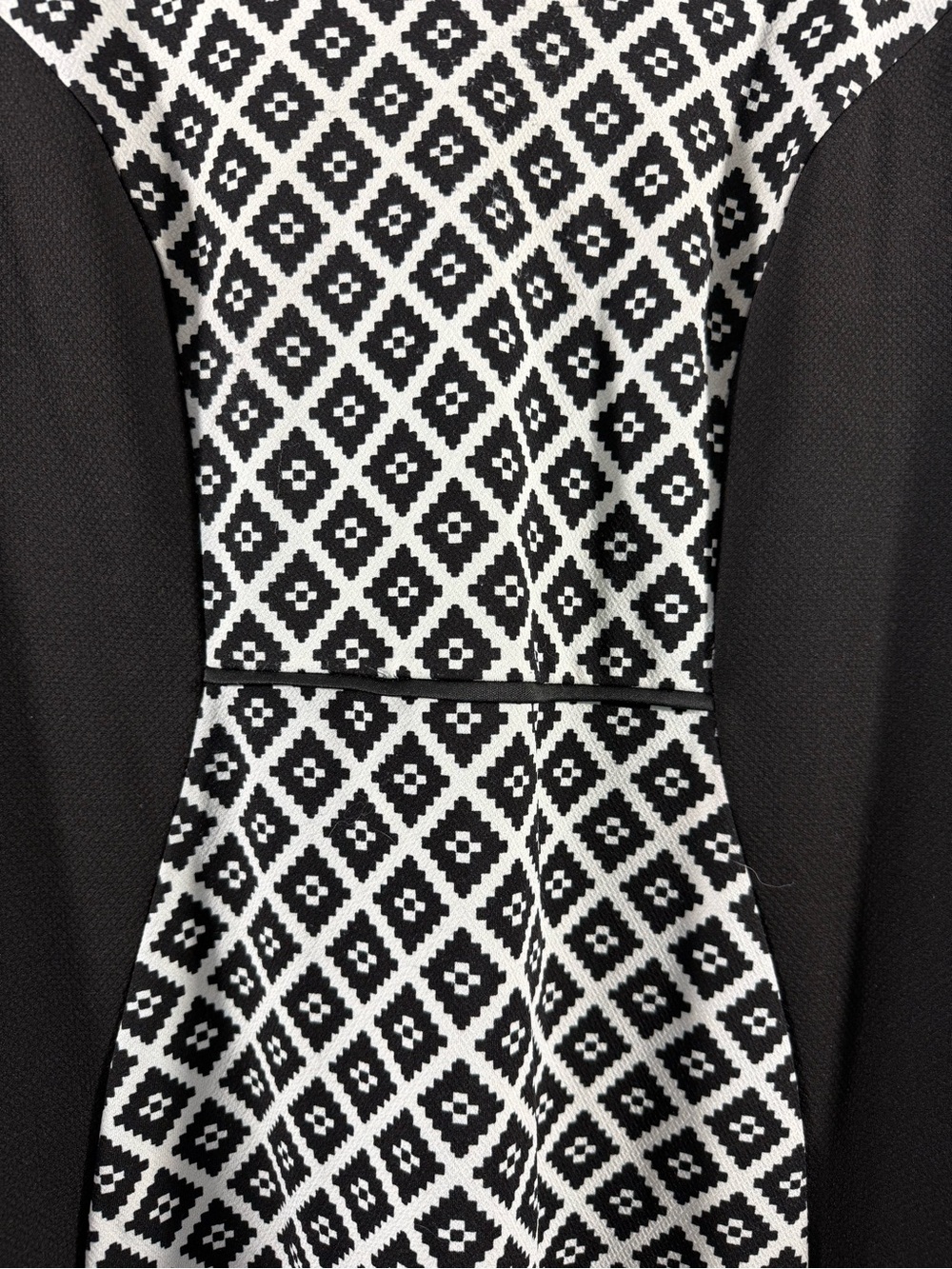 Peach Velvet Black White Geometric Sheath Dress Plus Size 18W Career Office - Picture 2 of 5